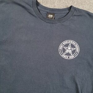 Obey Graphic T-Shirt Mens Large Navy Blue Worldwide Dissent Star Logo
